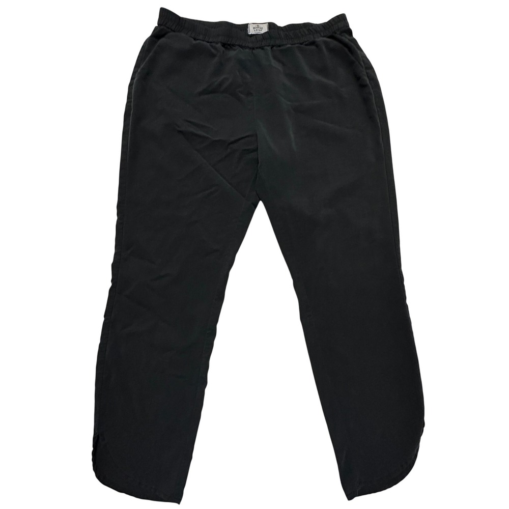 Marine Layer‎ Allison Pants Pull On Women XL Black Tencel Elastic Waist Crop